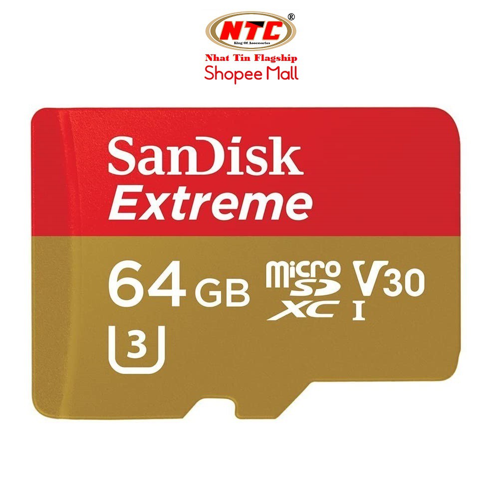 Thẻ nhớ MicroSDXC SanDisk Extreme 64GB U3 4K V30 R90MB/s W60MB/s (Vàng)