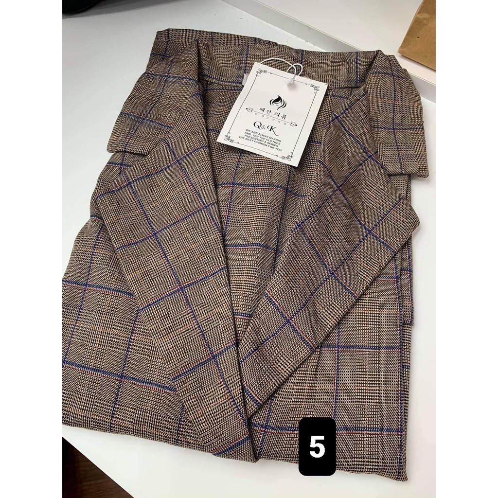 [Ảnh thật] Blazer kẻ caro 1 lớp phong cách ulzzang / Blazer caro siêu chất | BigBuy360 - bigbuy360.vn
