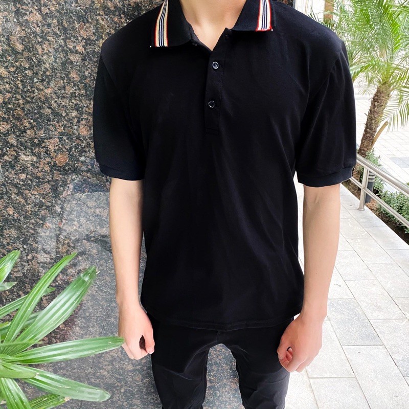 [Mã SKAMCLU7 giảm 10% Tối Đa 50K đơn 0Đ] Áo thun nam Polo đen cổ bo vàng ,hàng xịn xuất dư chuẩn form, MSW Town | BigBuy360 - bigbuy360.vn
