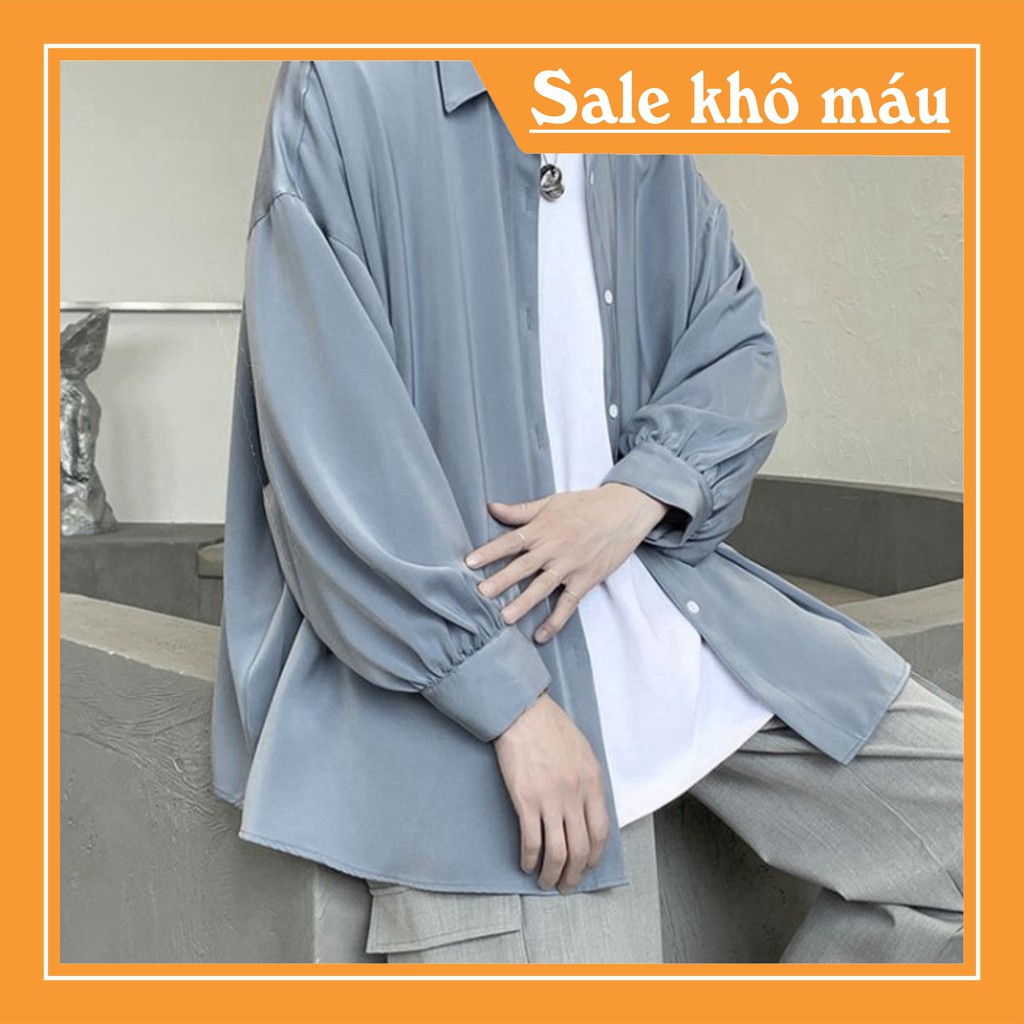 Áo sơ mi dài tay màu xanh dương phong cách ulzzang siêu hot Hàng chất đẹp | BigBuy360 - bigbuy360.vn