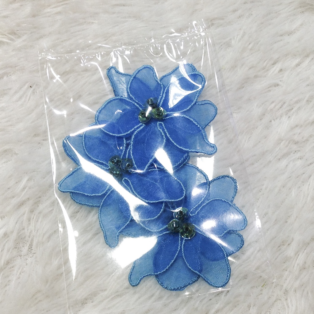 Hoa thêu bông voan đính cườm họa tiết trang trí quần áo váy đầm nhiều kiểu màu sắc