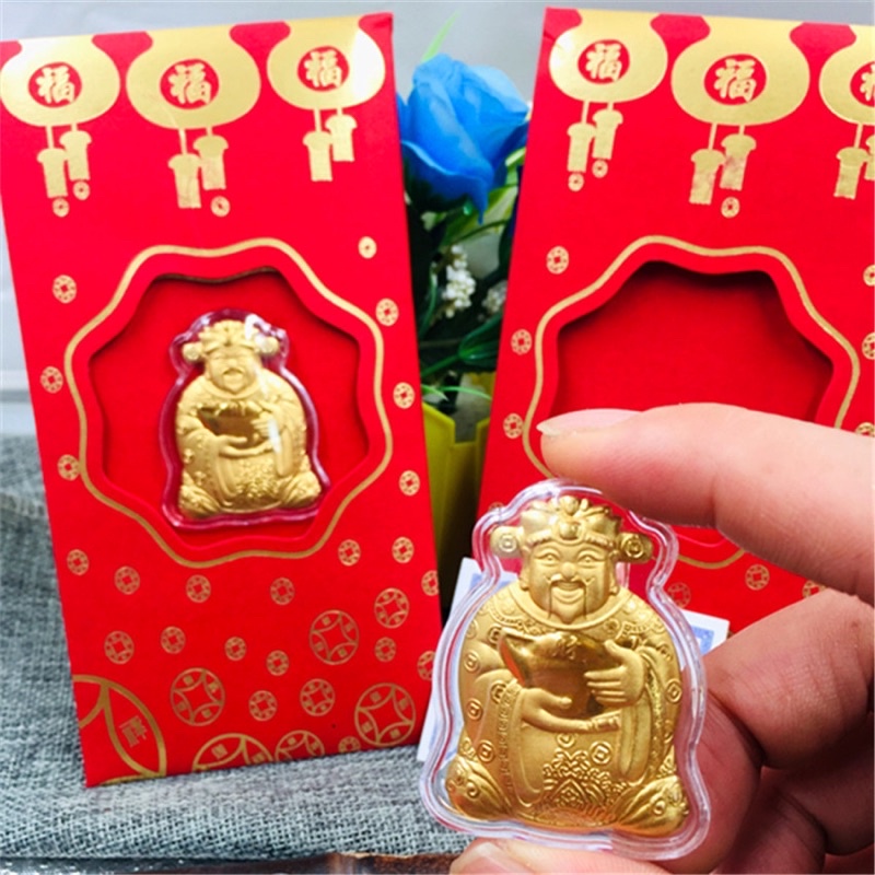 Bao Lì Xì Thần Tài Mạ Vàng 24K - Bao Lì Xì May Mắn Rước Tài Lộc