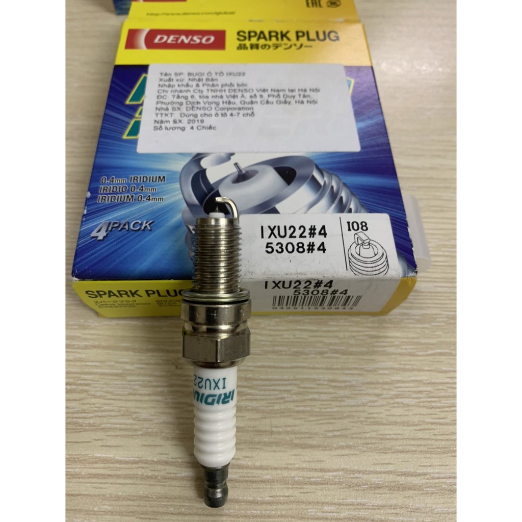 Bugi Iridium Denso chính hãng mã IXU22 cho xe Matiz 4, Spark, Suzuki Swift, Etiga.