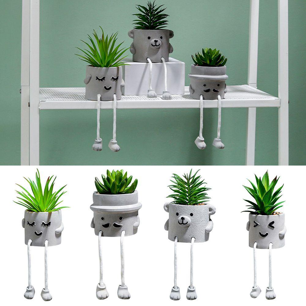 Chậu Cây Giả Mini Dạng Treo Trang Trí Bàn Làm Việc