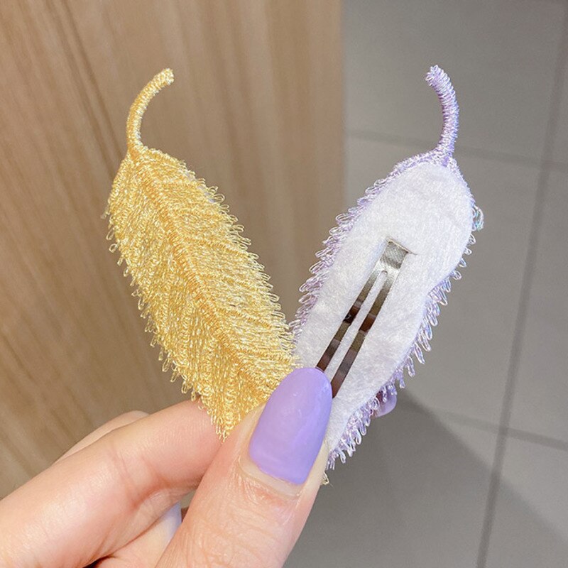 Kẹp Tóc Hình Lá Màu Sắc Ngọt Ngào Phong Cách Hàn Quốc