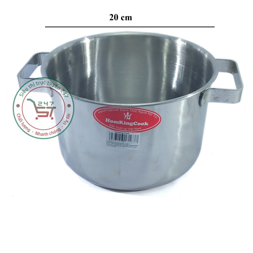 Nồi inox 20 cm Rainy TTSUP16 bền đẹp sáng bóng