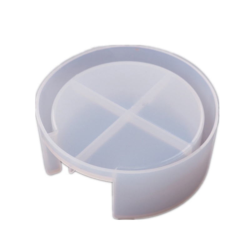 Khuôn dùng đúc hộp đựng bốn ngăn và miếng lót cốc hình tròn tuỳ chọn bằng nhựa epoxy resin thiết kế tiện dụng