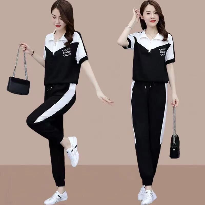 ✨Hàng Mới Đã Sẵn Sàng✨Bộ Đồ Thể Thao Hai Món Dáng Rộng Phong Cách Hàn Quốc Thời Trang Mùa Hè