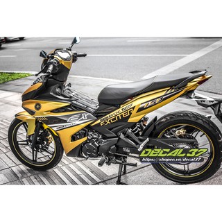 Tem Trùm Exciter 150 Vàng Đen Đơn giản