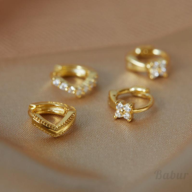 [Babur] Đơn giản nữ bông tai nhỏ khóa tai 925 sterling bạc đinh tai xương đinh nữ cấp cao nhẫn tai cao cấp khí chất khuyên tai hàn quốc nhẫn xương