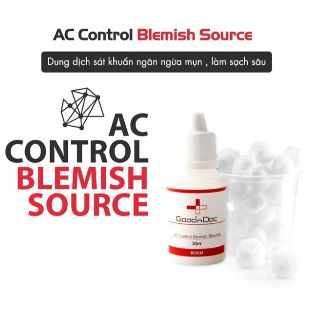 [NHẬP KHẨU CHÍNH HÃNG] Tinh chât ức chế mụn kháng khuẩn ngăn ngừa lây lan mụn Goodndoc AC Control Blemish Source 50ml