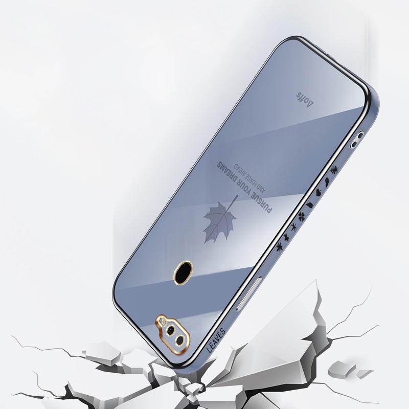 Ốp Điện Thoại Mạ Điện Hình Lá Phong Cho OPPO A7 A5S A12 A11K CPH2083 CPH2077 CPH1901 CPH1903 CPH1905 CPH1909 CPH1920 CPH1912