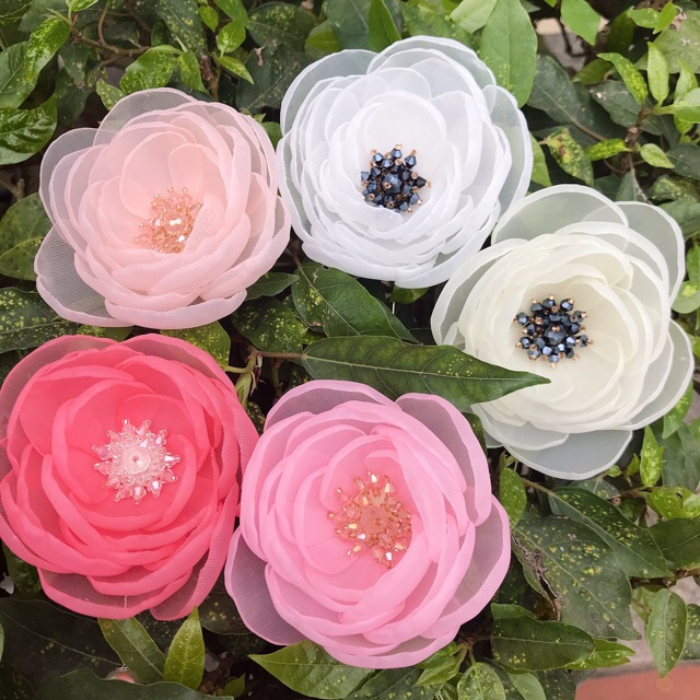 Hoa Voan Cài Váy Handmade