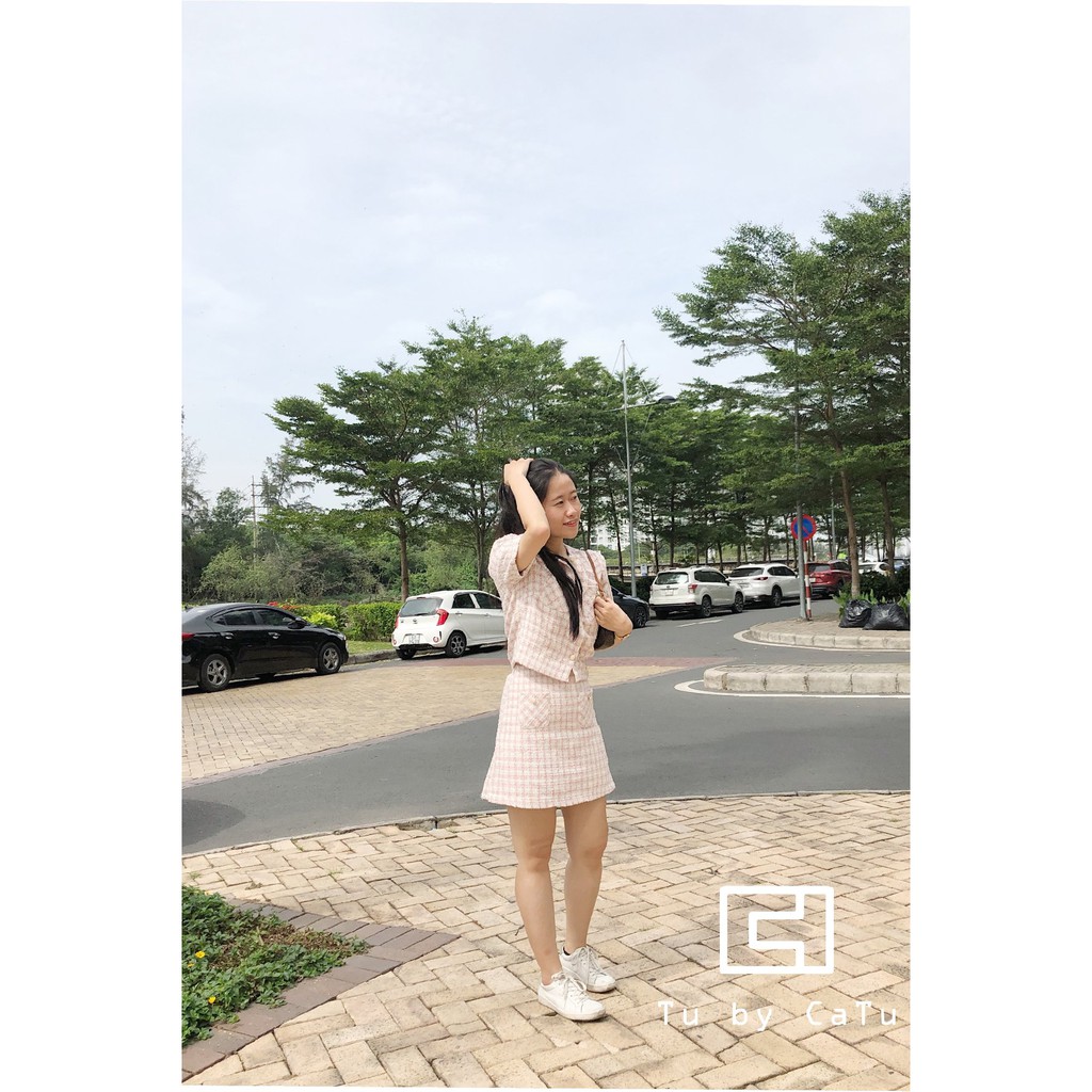 [Mã WABRLOW5 giảm 15% đơn 300K] TUBYCATU | Váy bố caro hồng 2 túi | BigBuy360 - bigbuy360.vn