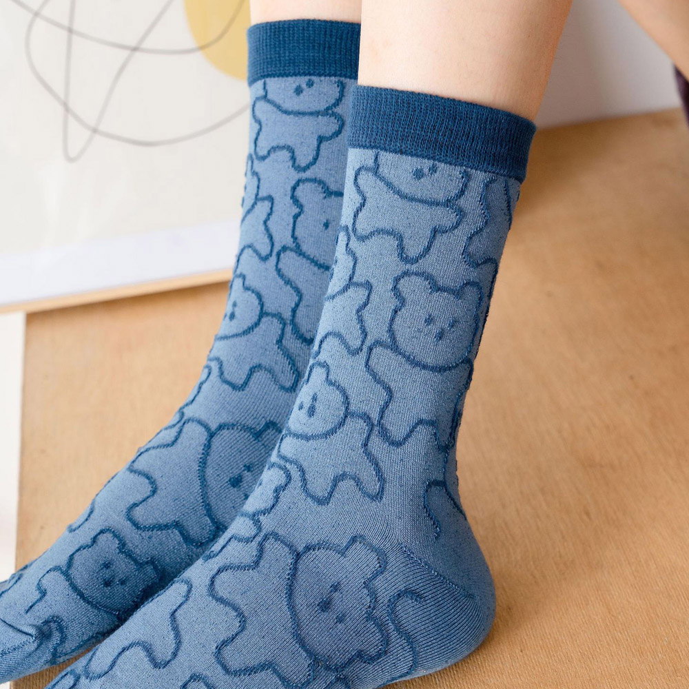 Tất Cotton In Hình Gấu Hoạt Hình Nhiều Màu Đáng Yêu Cho Nữ