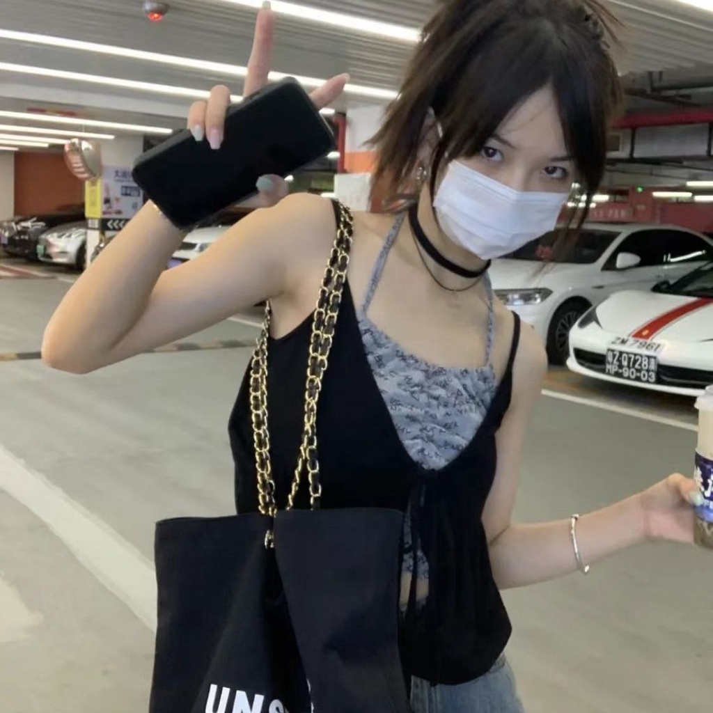 Set Áo Hai Dây Và Áo Cardigan Y2K Phong Cách Hàn Quốc 2022 Cho Nữ