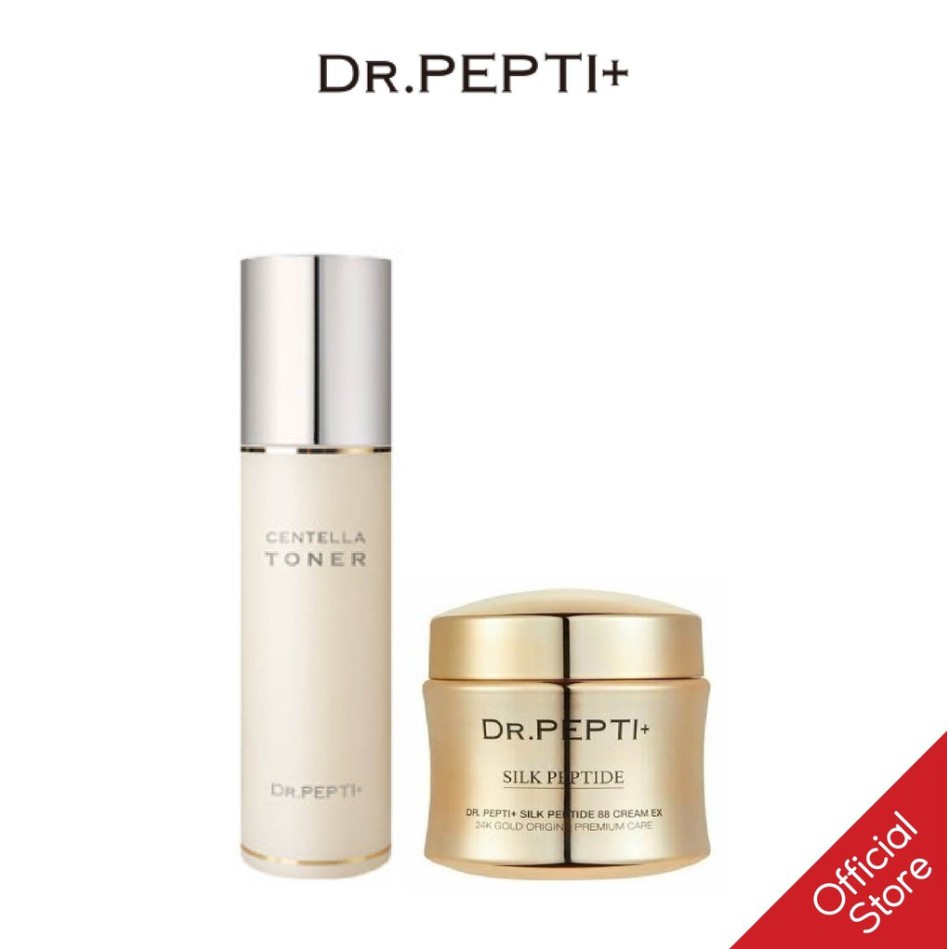 [Combo] Nước Hoa Hồng Và Kem Dưỡng Dr.Pepti+ Centella Toner &amp; Silk Peptide 88 Cream Ex