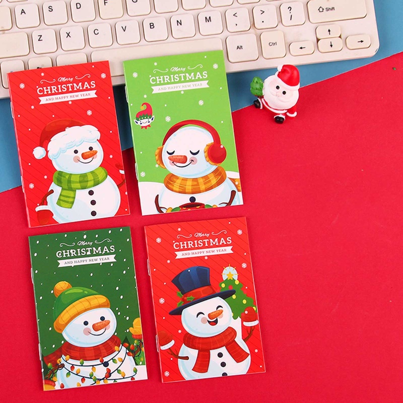 Set 10 Sổ Tay Ghi Chú Mini Họa Tiết Giáng Sinh Dễ Thương