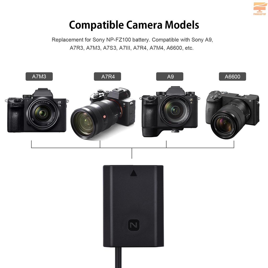 SONY Andoer Pin Máy Ảnh Dr-Fz100 Dc Np-Fz100 Với Dây Cáp Chuyển Đổi Nguồn Usb Dc A9 A7R3 A7M3 A7S3 A7Iii A7R4M4600 A6S