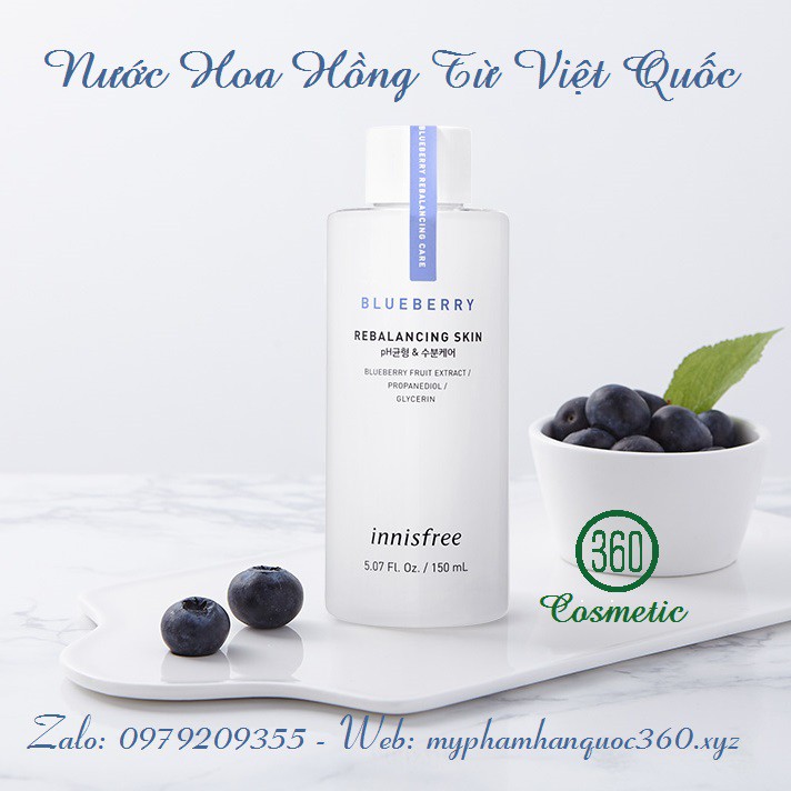 Nước Hoa Hồng Từ Việt Quất Innisfree Blueberry Rebalancing Skin 150ml