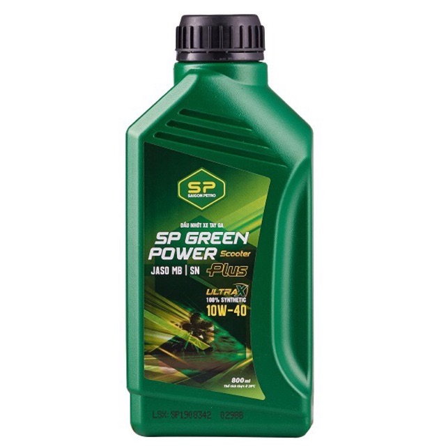 Nhớt xe tay ga sp Sài Gòn petro 800ml green power ultra plus 10w-40 800ml