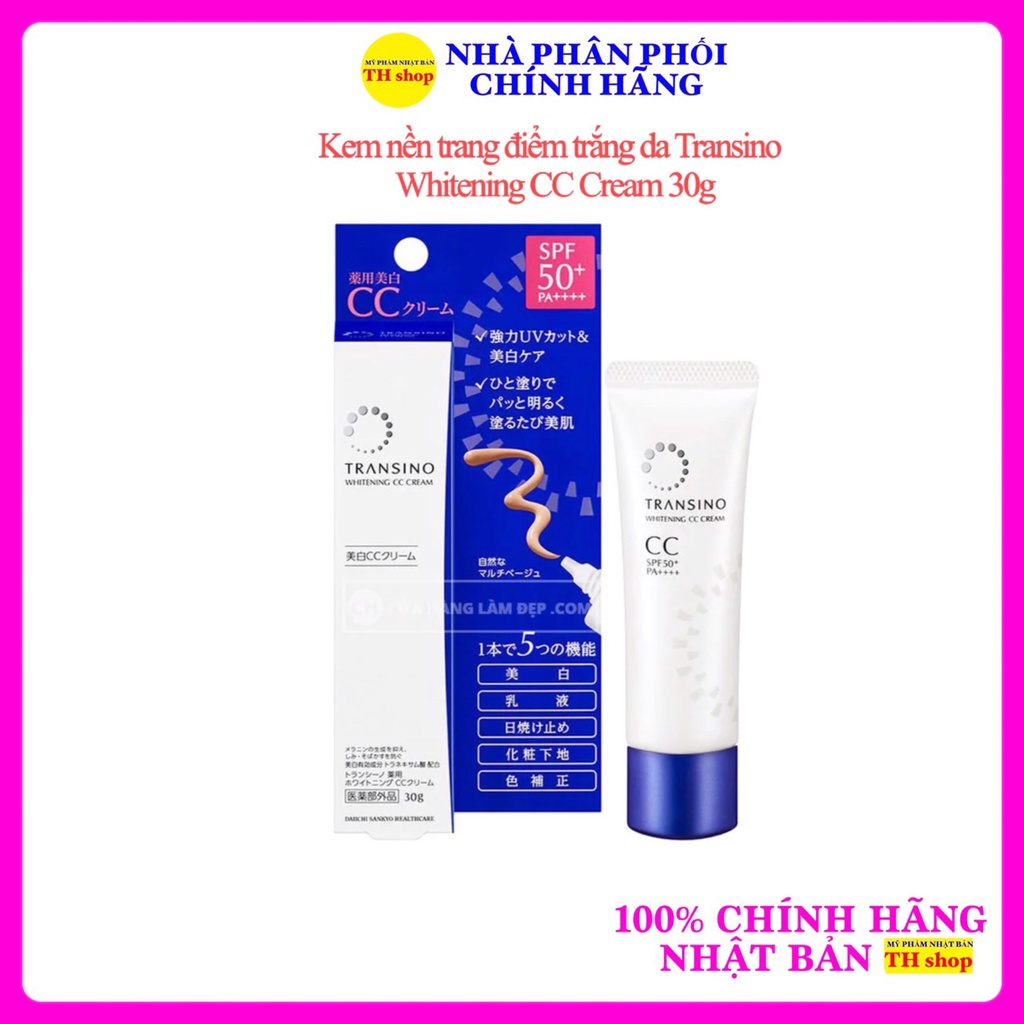 Kem Nền Trang Điểm Transino Whitening CC Cream  Nhật Bản 30g giúp che khuyết điểm, tạo lớp nền cơ bản cho da