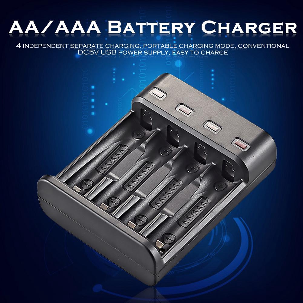 4 Slots Fast Charging Intelligent AA/AAA Rechargeable USB Battery Charger