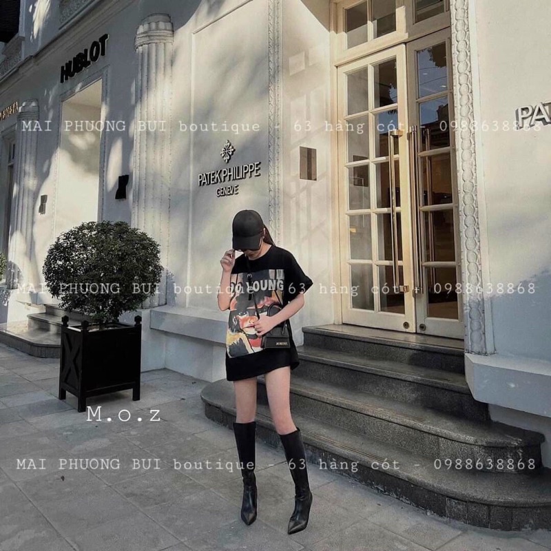 Áo thun unisex from rộng + Áo phông cổ tròn hình in cô gái siêu hot