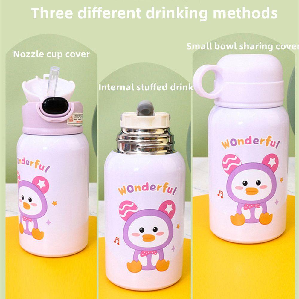 Bình Nước Inox Dung Tích Lớn 500ml Kèm Ống Hút Tiện Dụng