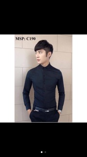 Áo sơ mi nam cổ đứng (big sale nhé 92k)