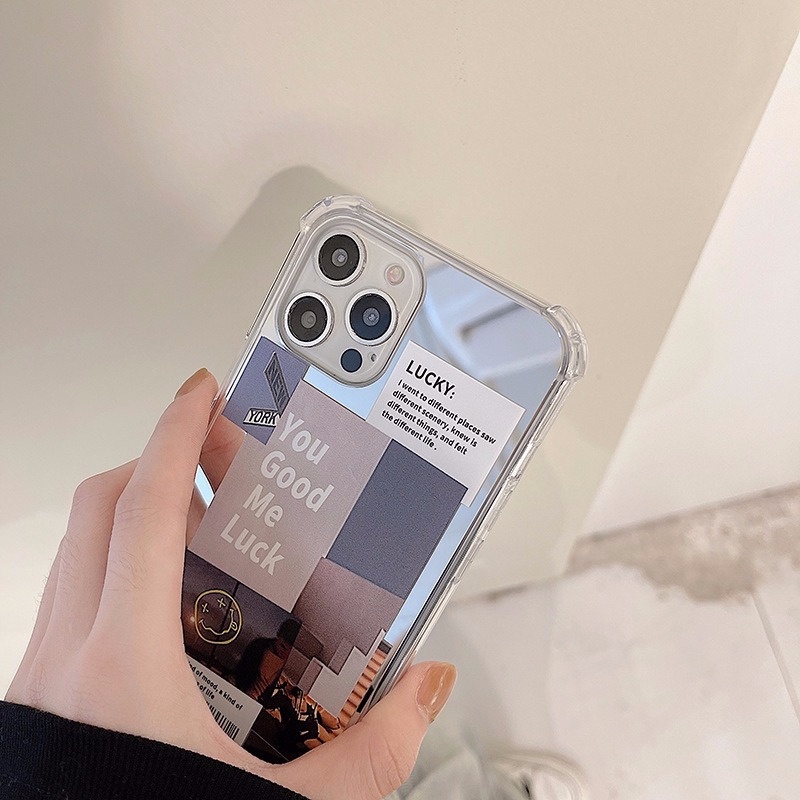 Ốp điện thoại tráng gương thiết kế thời trang cho iPhone13 ProMax 11 12 Mini XS 8 7 Plus