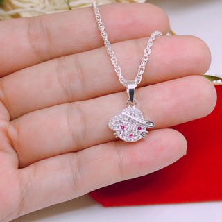 DÂY CHUYỀN CHO BÉ GÁI - KITTY MŨ [ SHOP NHẪN BẠC ]