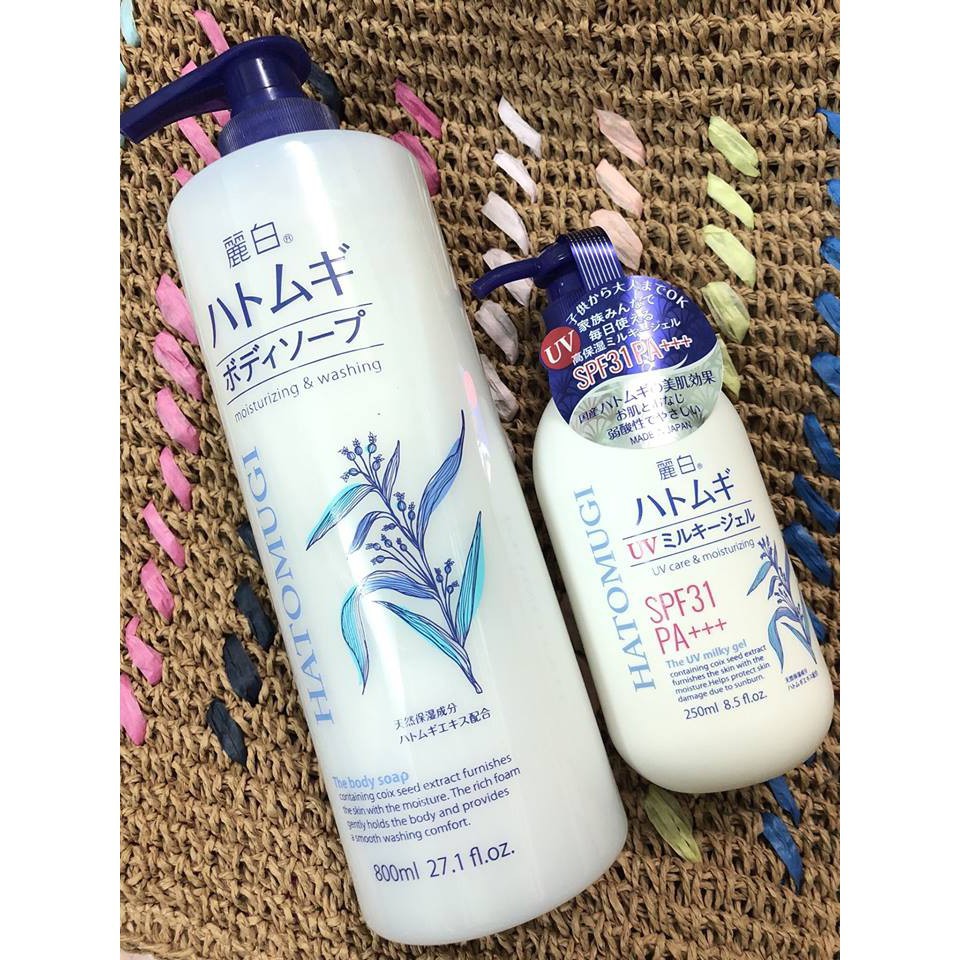 [Hàng Nhật Chuẩn] Sữa dưỡng thể chống nắng Hatomugi SPF31 PA+++ 250ml Nhật Bản