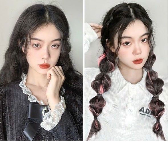 Tóc Giả Nối Dài Màu Xám Đen Xám Thời Trang Cho Nữ