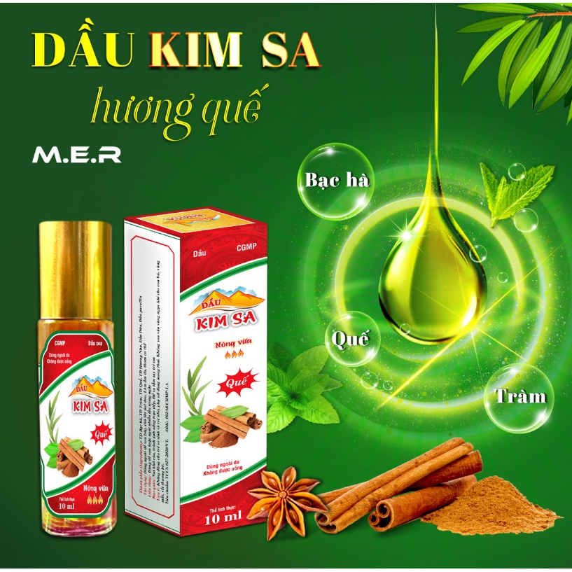 Dầu nóng thảo dược Kim Sa hương quế - chai 10ml