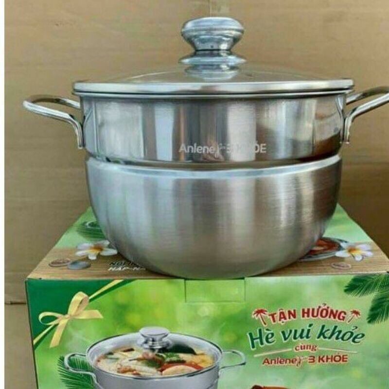 Nồi hấp Inox 22cm ( có thể dùng như nồi nấu canh bình thường)