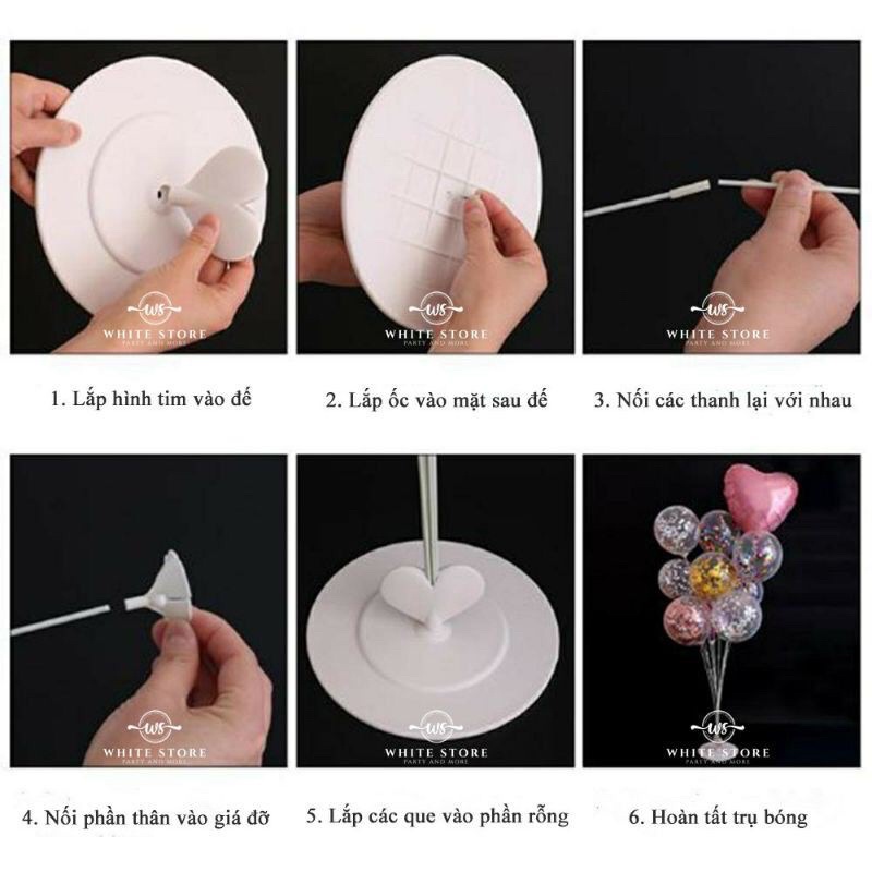 Trụ MiKa 11 nhánhcao 100cm gắn bóng bay trang trí sự kiện sinh Nhật