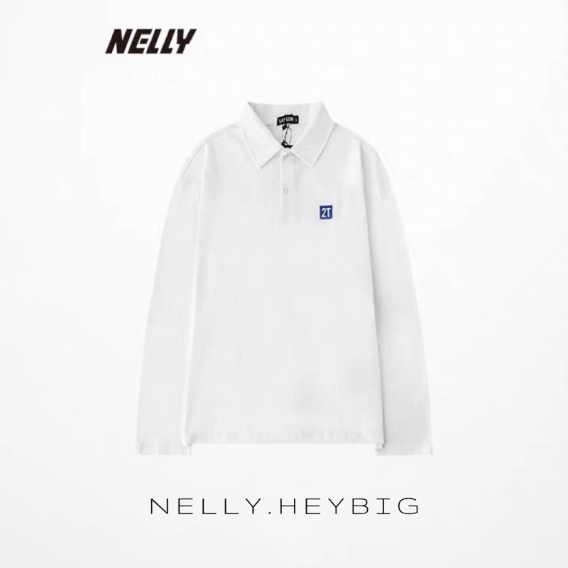 Áo polo dài tay  Nelly Heybig dáng unisex form rộng 2T 39