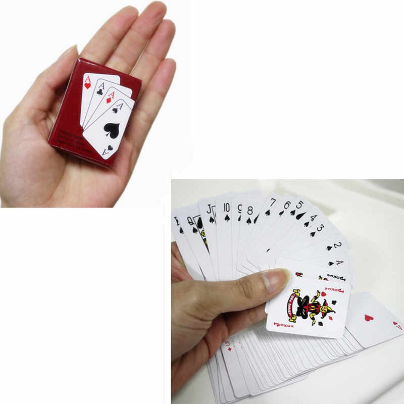 Combo 2 bộ bài tây mini poker - Bài tây kích thước nhỏ gọn dễ mang theo - 2 bộ đỏ