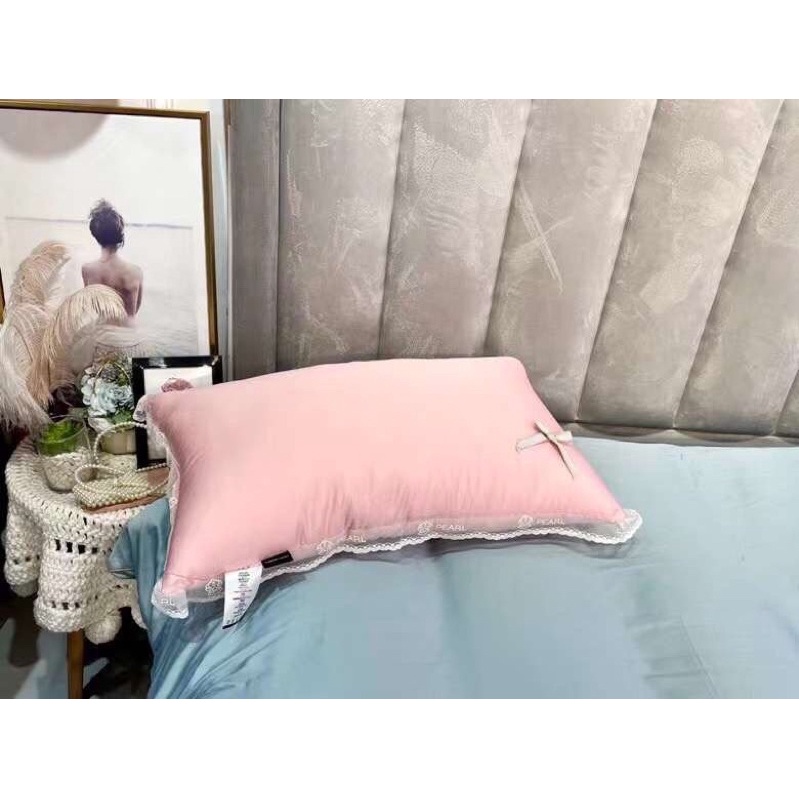 GỐI LỤA 100s PHỐI REN NHẬP KHẨU SIZE 50*70cm( 1 cặp 2 chiếc) Loại 1