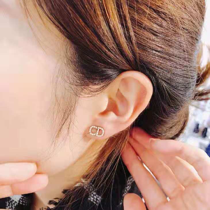 Bông tai mạ bạc S925 thiết kế đơn giản thời trang phong cách Hàn Quốc cho nữ