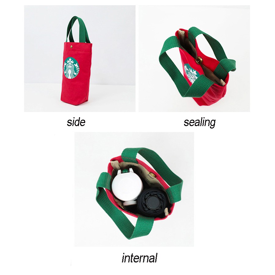 Túi xách cầm tay nữ Starbucks túi vải để ly và dù cho học sinh chuyên dùng