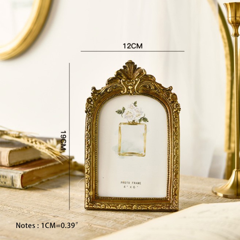Khung Ảnh Để Bàn AOTO Bằng Resin Màu Vàng Kim Cổ Điển