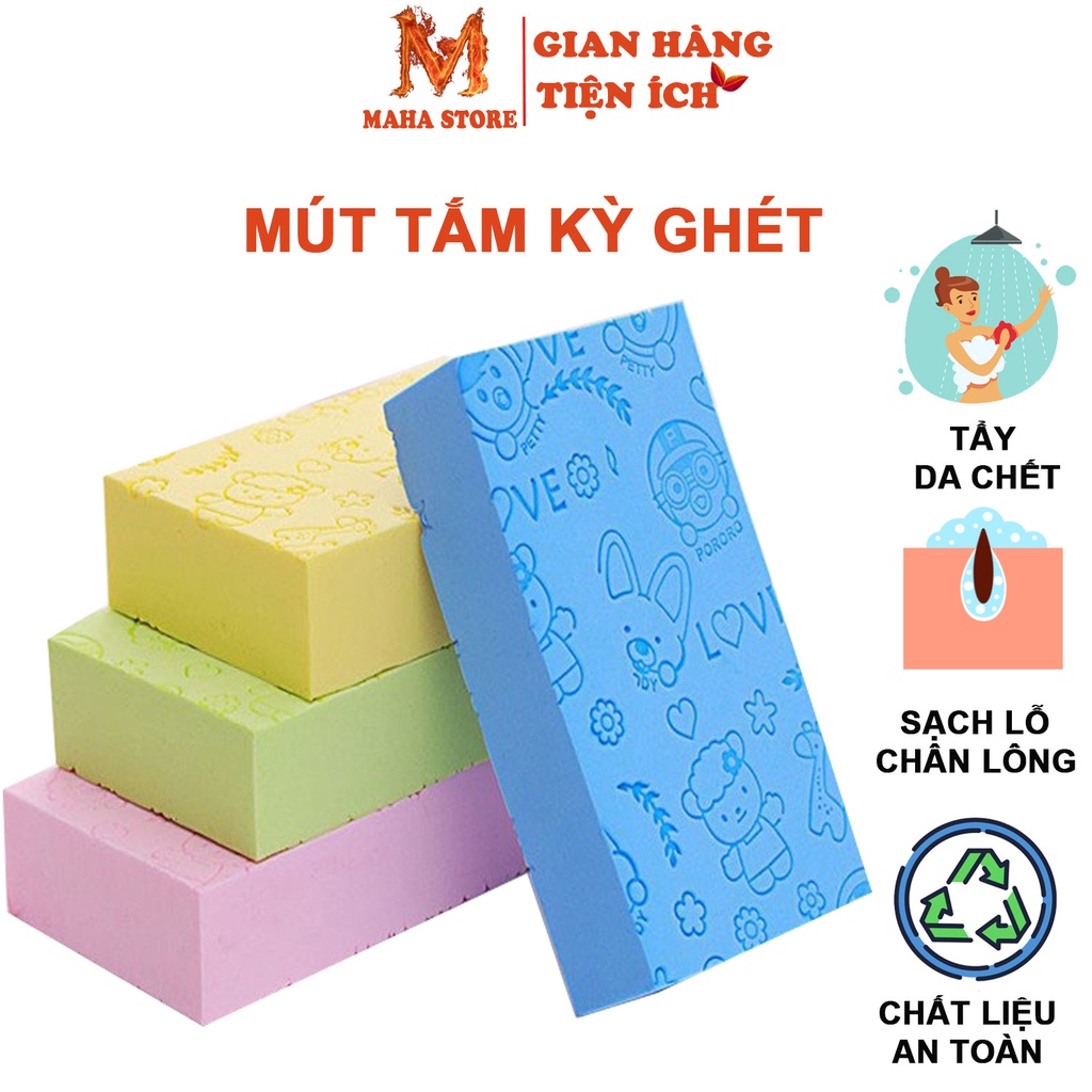 Mút tắm kì ghét -Bông tắm Hàn Quốc PORORO nhiều màu dễ thương để lựa chọn