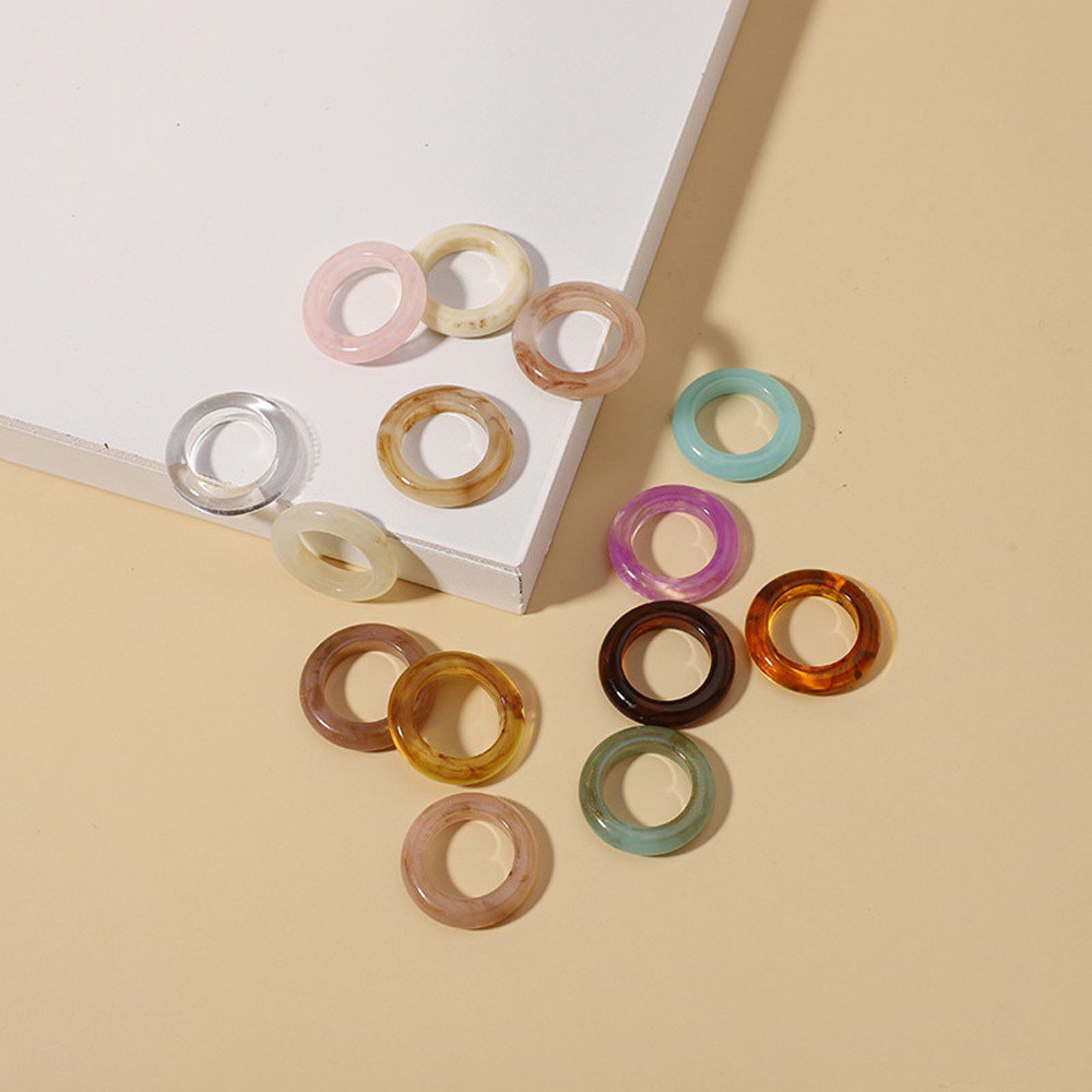 Nhẫn acrylic trong suốt phong cách Hàn Quốc cổ điển thời trang đơn giản cho nữ