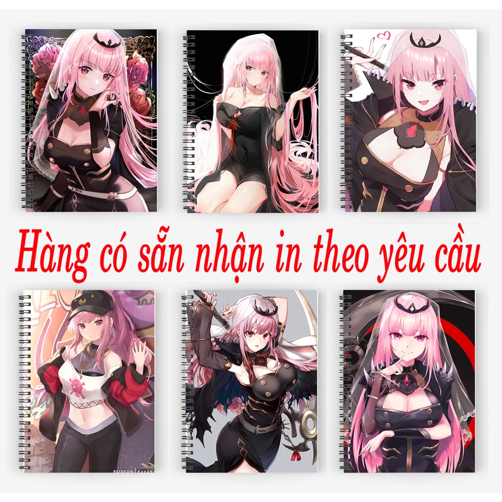 sổ tay hololive mori calliope dạng gáy xoắn 200 trang
