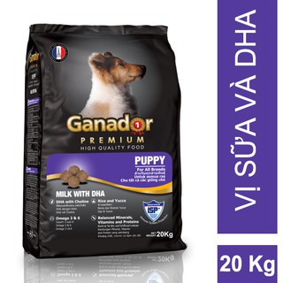 [Mã PET80K giảm 8% tối đa 80K đơn 350K] thức ăn chó con ganador puppy bao 20kg ( gồm 50 gói 400gr)