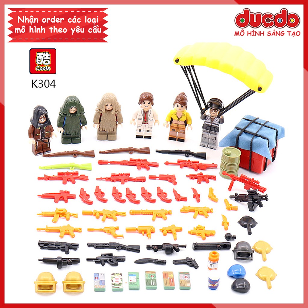 Combo 6 nhân vật PUBG mới nhất - Đồ chơi Lắp ghép Xếp hình Mini Minifigures Army lính K304 Mô hình
