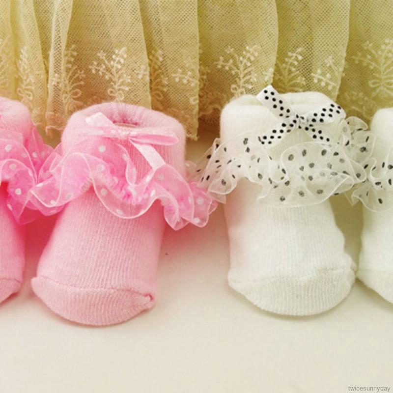 Tất cotton mềm mại xinh xắn cho bé gái sơ sinh