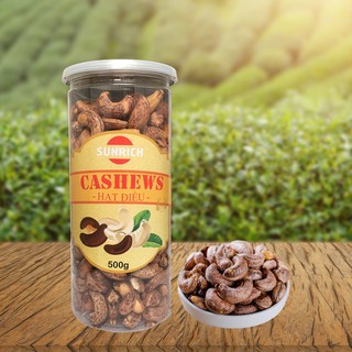 [HÀNG CAO CẤP] 500G HẠT ĐIỀU RANG MUỐI VỎ LỤA SUNRICH ĐÓNG HỘP THƠM NGON, TỐT CHO SỨC KHỎE